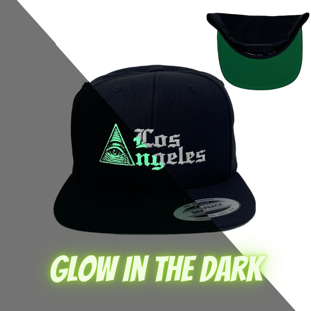 Los Angeles LA Illuminati Secret Conspiracy Theory Snapback Hat GLOW In The Dark
